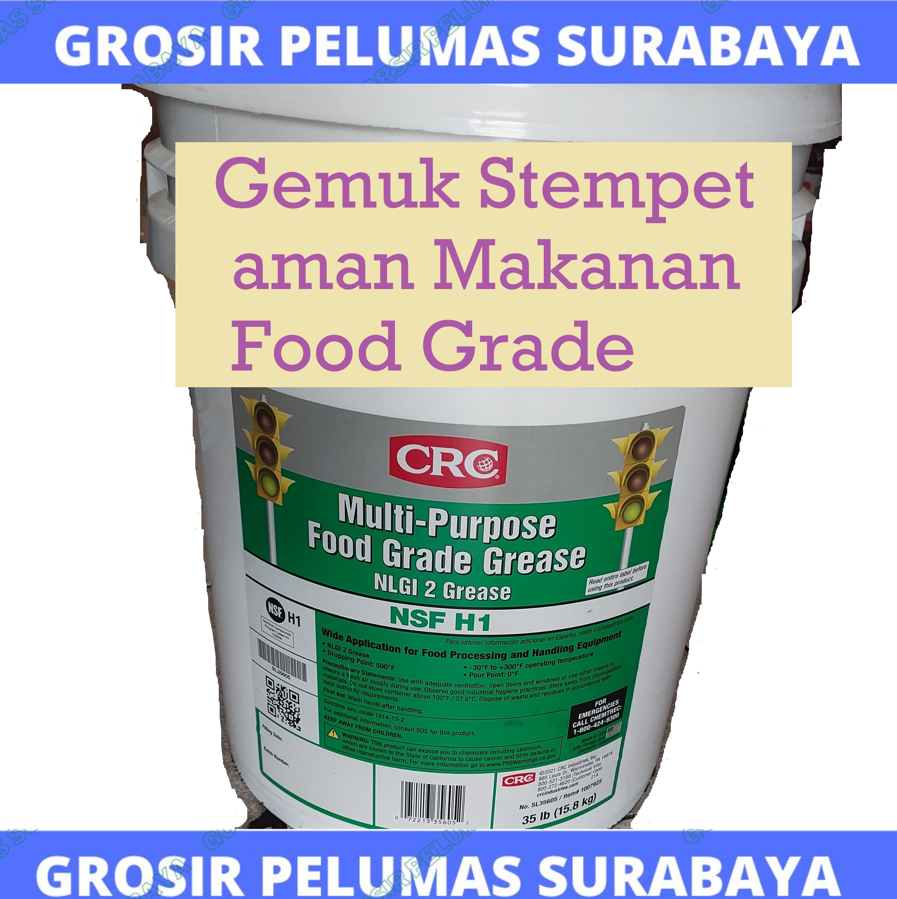 ASLI CRC Food Grade Grease PAIL stempet aman untuk makanan air hydrant Gemuk NSF H1 CRC Original Harga 9,999,999 rupiah*Gratis Ongkir