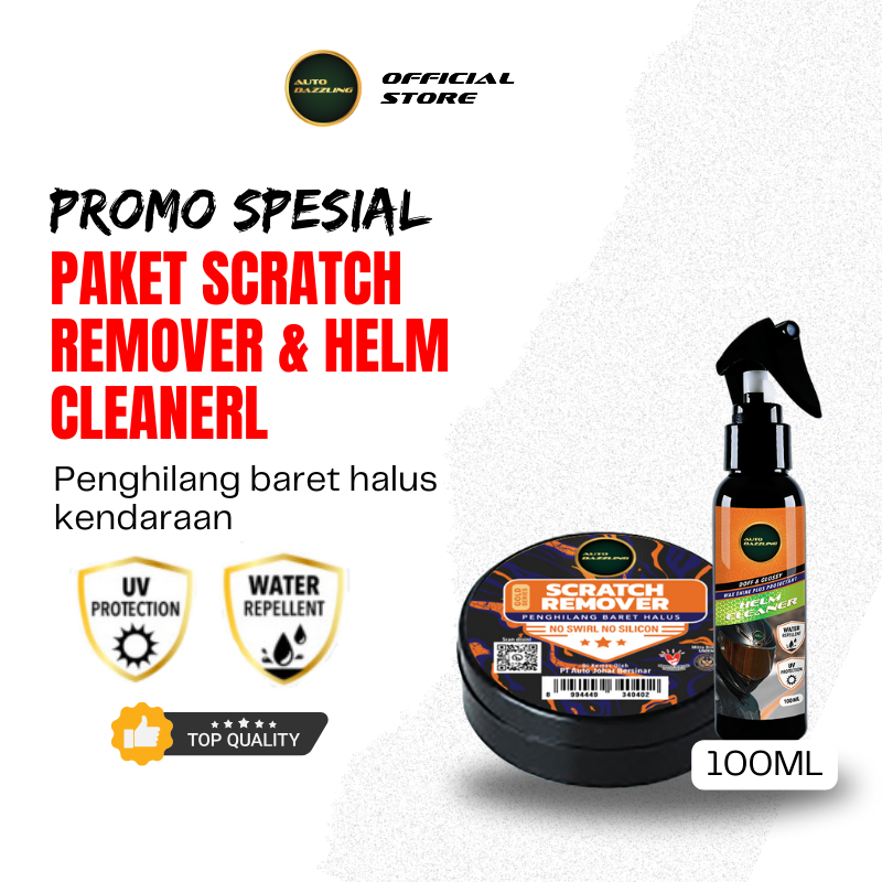 Auto Dazzling Bundling Special Scrat Remover Penghilang Baret dengan Helm Cleaner Pembersih Helm Harga 90,000 Ringgit*Penghantaran Percuma
