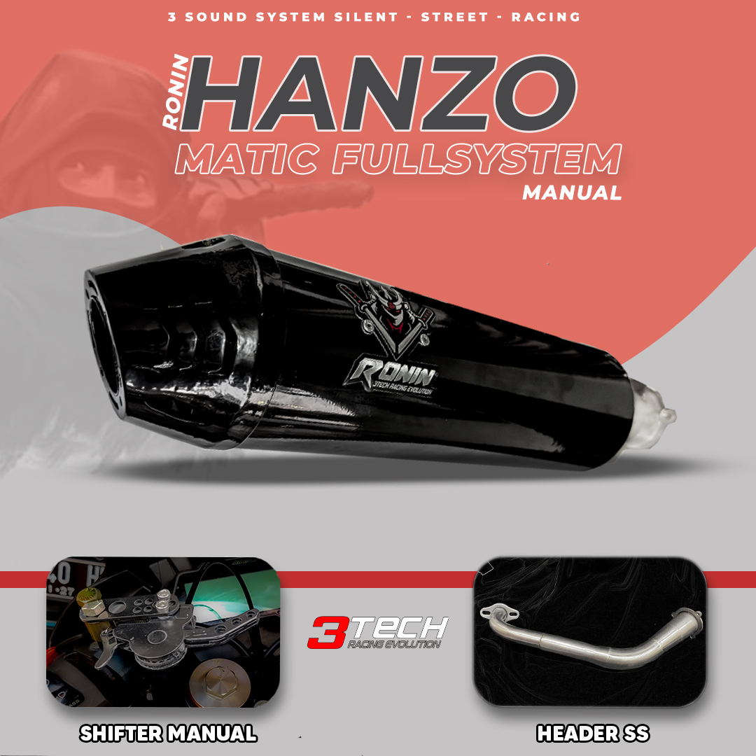 Knalpot 3 Suara 3tech Ronin HANZO untuk Motor Matic 110cc-160cc Original DAN Bergaransi Resmi - Jenama 3tech Racing Evolution Harga 1,400,000 Ringgit*Penghantaran Percuma