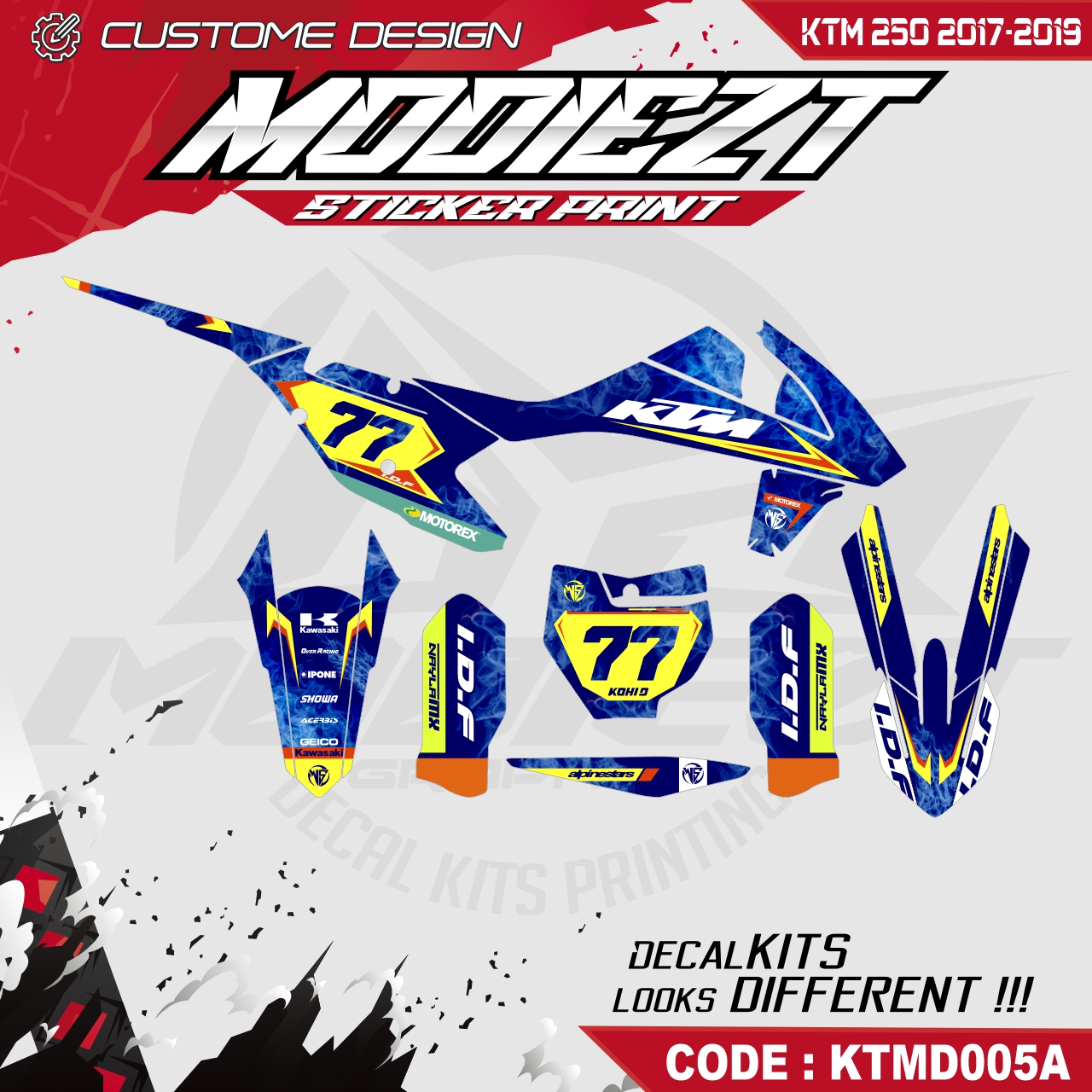DECAL STIKER KTM 250 TAHUN 2017-2019 FULL BODY KTMD005 Giá 175,000 Đồng*Miễn phí vận chuyển