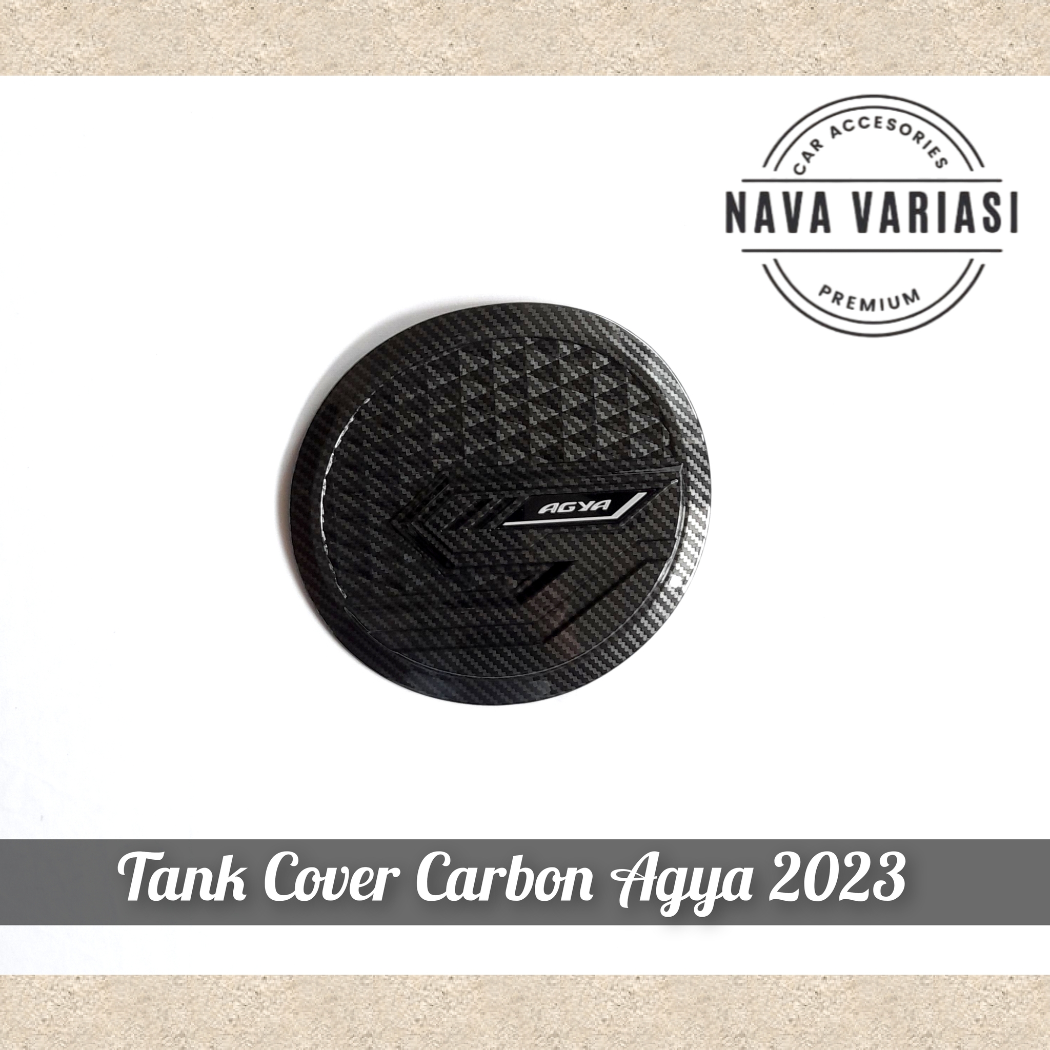 Agya 2023 tank cover Toyota Agya car gas tank cap 2023 glossy Carbon Harga 50,000 rupiah*Gratis Ongkir