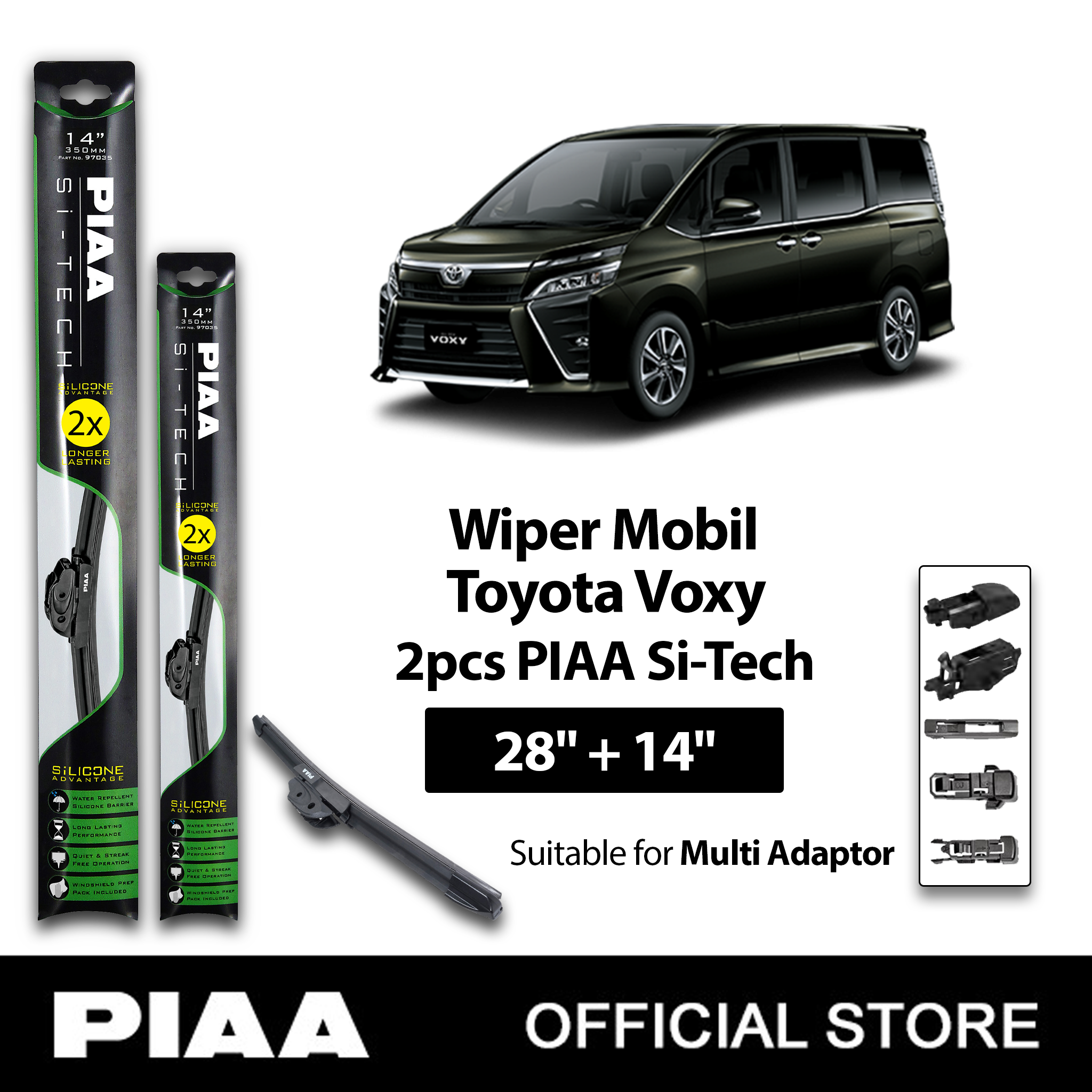 Wiper Mobil Toyota Voxy (28”+14”) - PIAA Si-Tech Harga 825,240 rupiah*Gratis Ongkir