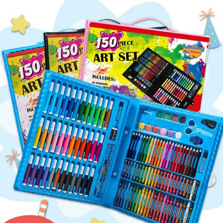 MM - art set crayon 168pcs pensil warna super Mega art set anak anak  lukisan stationery melukis / crayon Art set isi 168 pcs spidol crayon /  pensil set menggambar