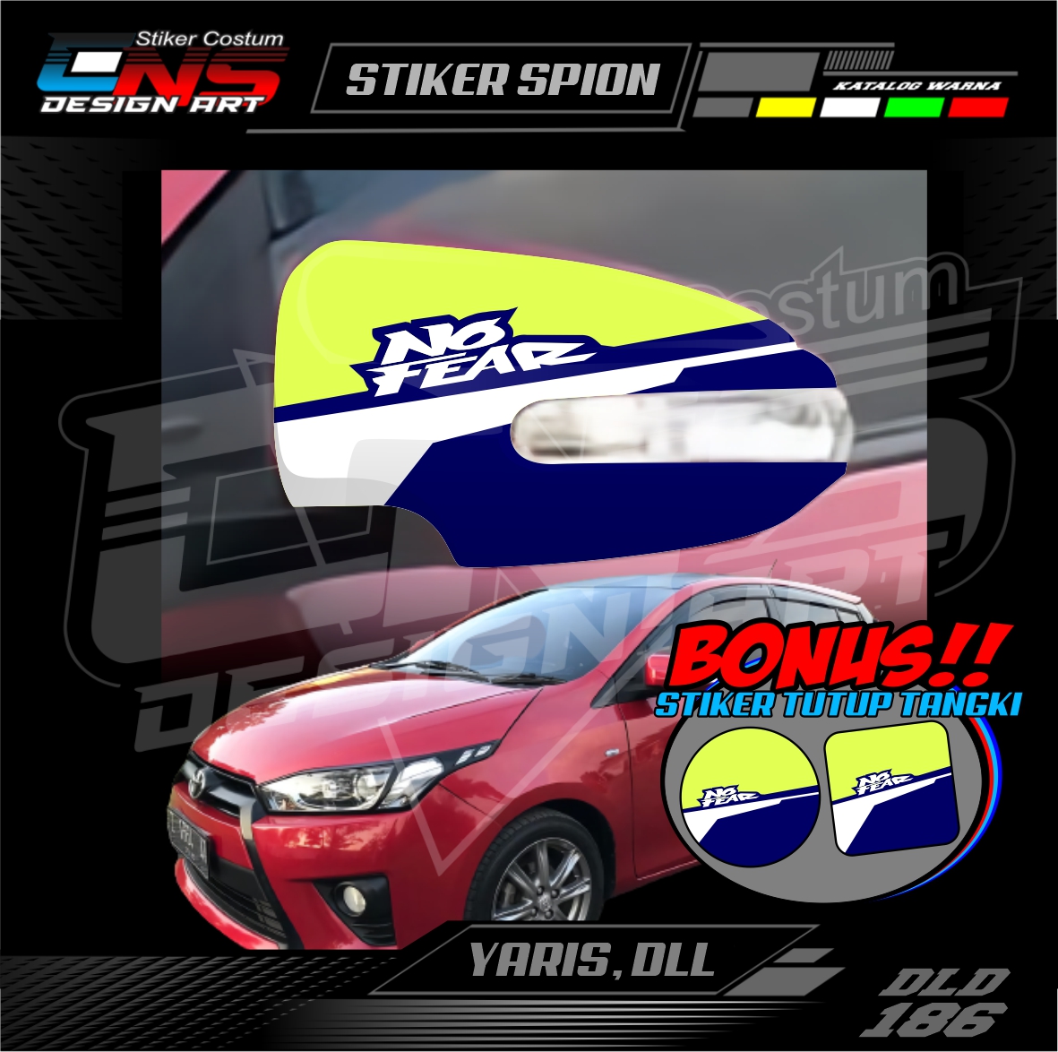 Stiker Spion Mobil Toyota Yaris NO FEAR Custom Semua Mobil Stiker Spion Pick Up Stiker Print Stiker Vinyl Stiker Kata Keren Stiker Cewek Vector Hijab - Bisa Request Harga 55,900 rupiah*Gratis Ongkir