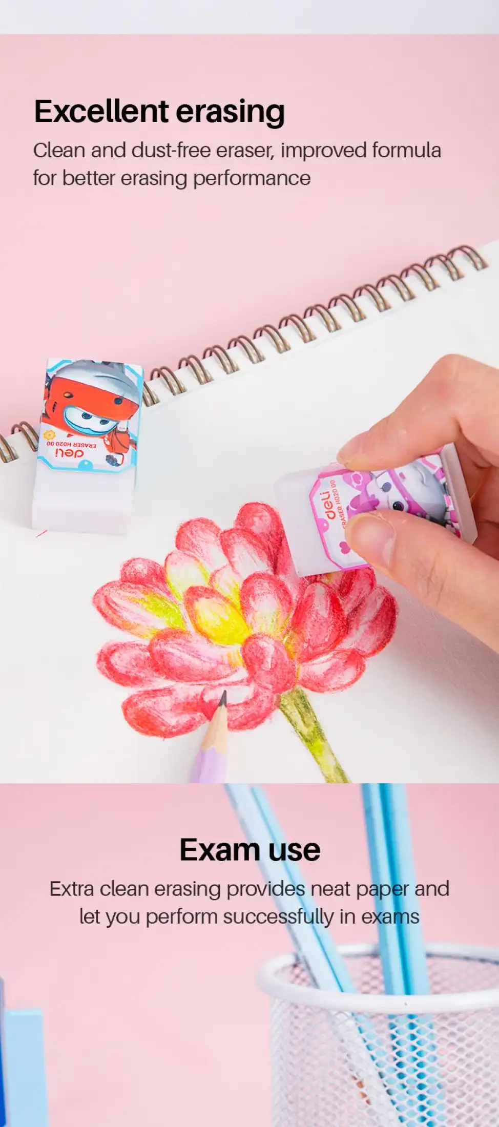 Deli Penghapus Pensil Kecil Karakter Super Wings Bersih Dan Bebas Debu Putih 45 25 12mm Eh02000 Lazada Indonesia