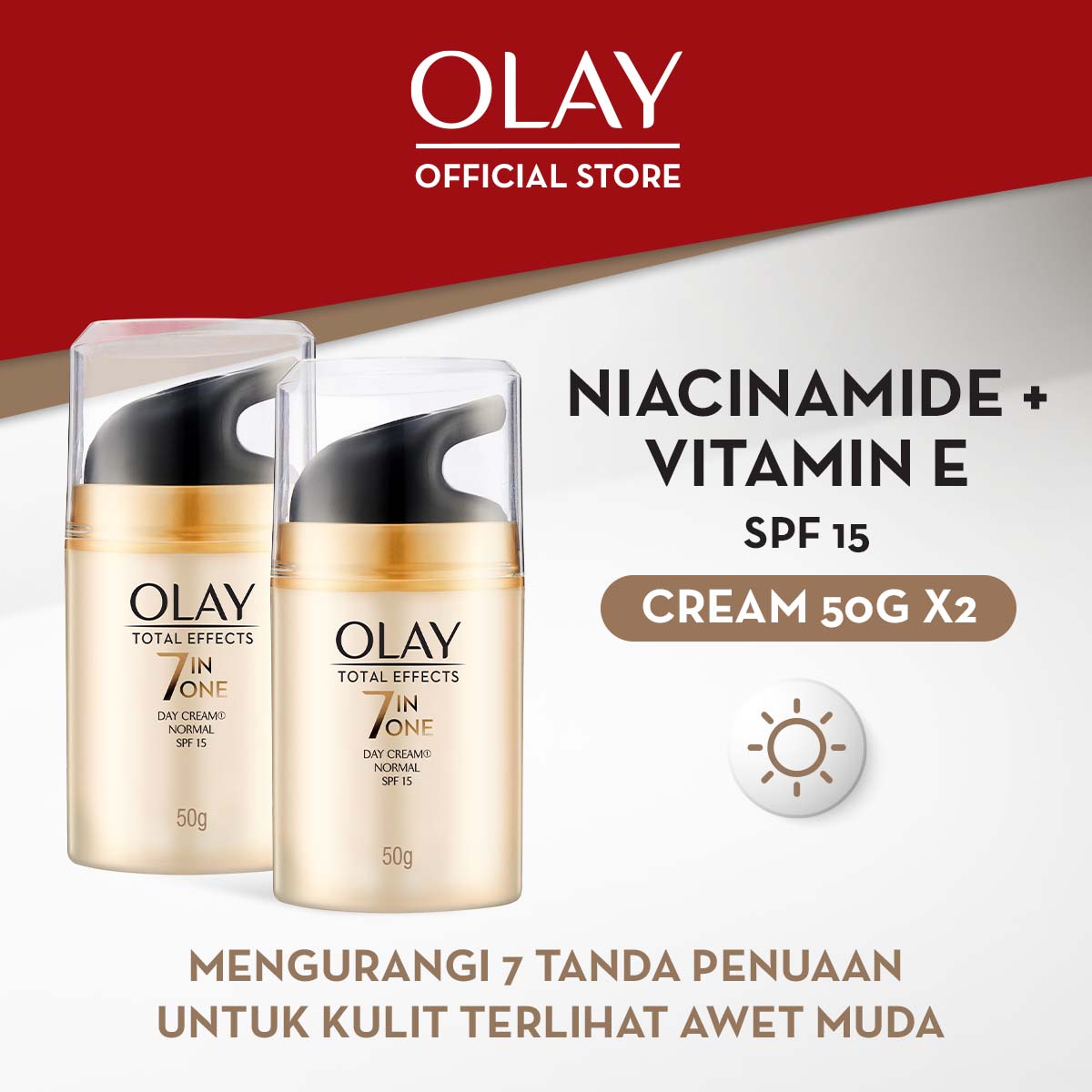 OLAY Total Effects 7In1 Niacinamide Antiaging Skincare Day Cream 50gr x2