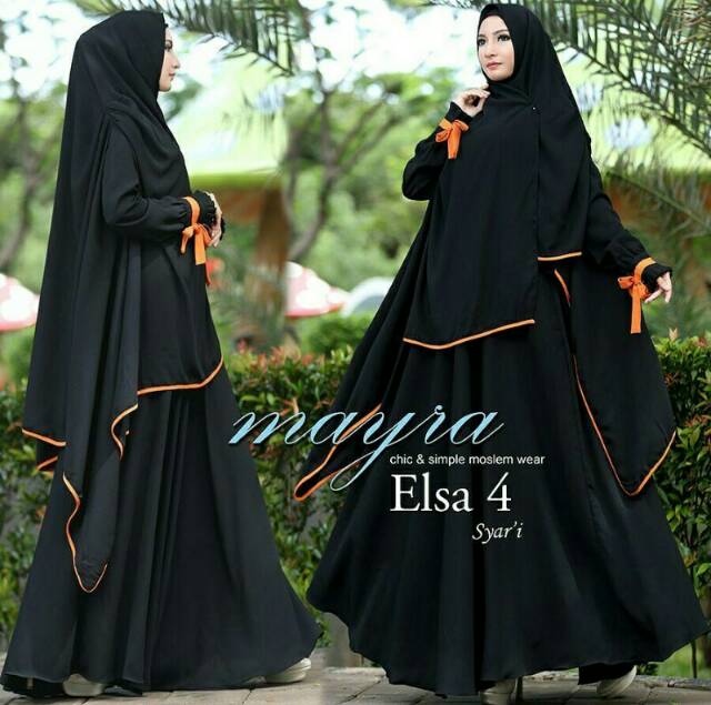 Snowshop Dress Muslimah Gamis Syari Elsa New 4 Size M L XL XXL