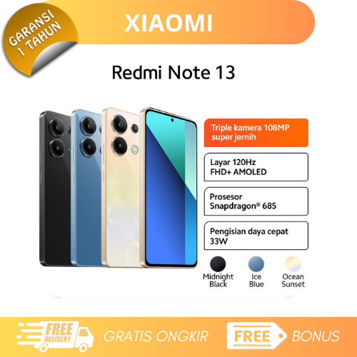Xiaomi Redmi Note 13 8/256 Gb - Qualcomm Snapdragon 685 - Amoled Giá 1,855,000 Đồng*Miễn phí vận chuyển