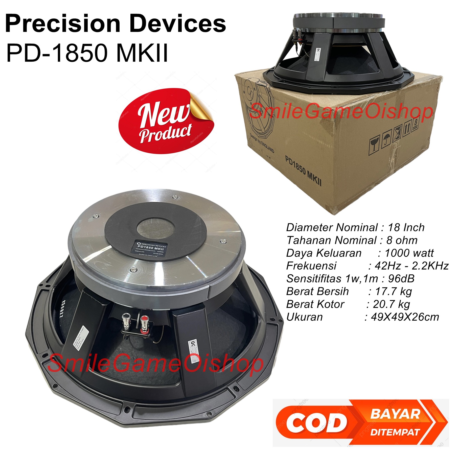 Component Subwoofer 18 Inch Precision Device PD-1850 MKII Speaker