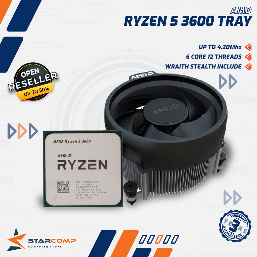 Processor AMD Ryzen 3600 Tray Core 12 thread Lazada