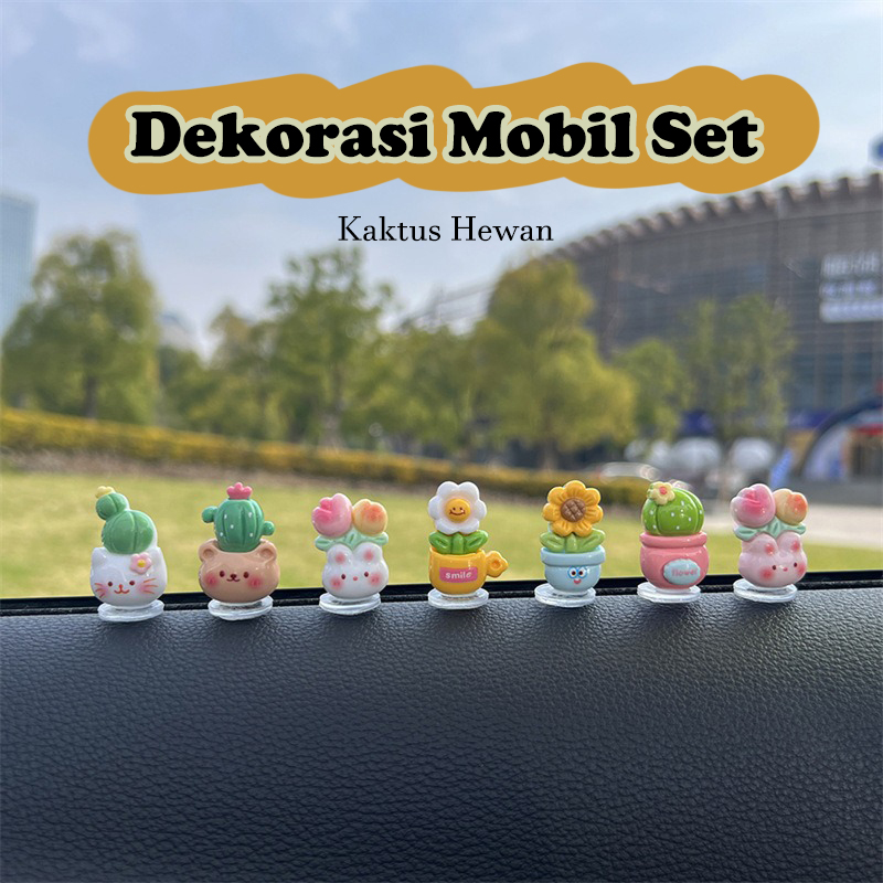 Car Center Console Decoration, Animal Flower Cushion, 7Pcs, Car Dashboard Desktop Decoration Harga 11,520 rupiah*Gratis Ongkir