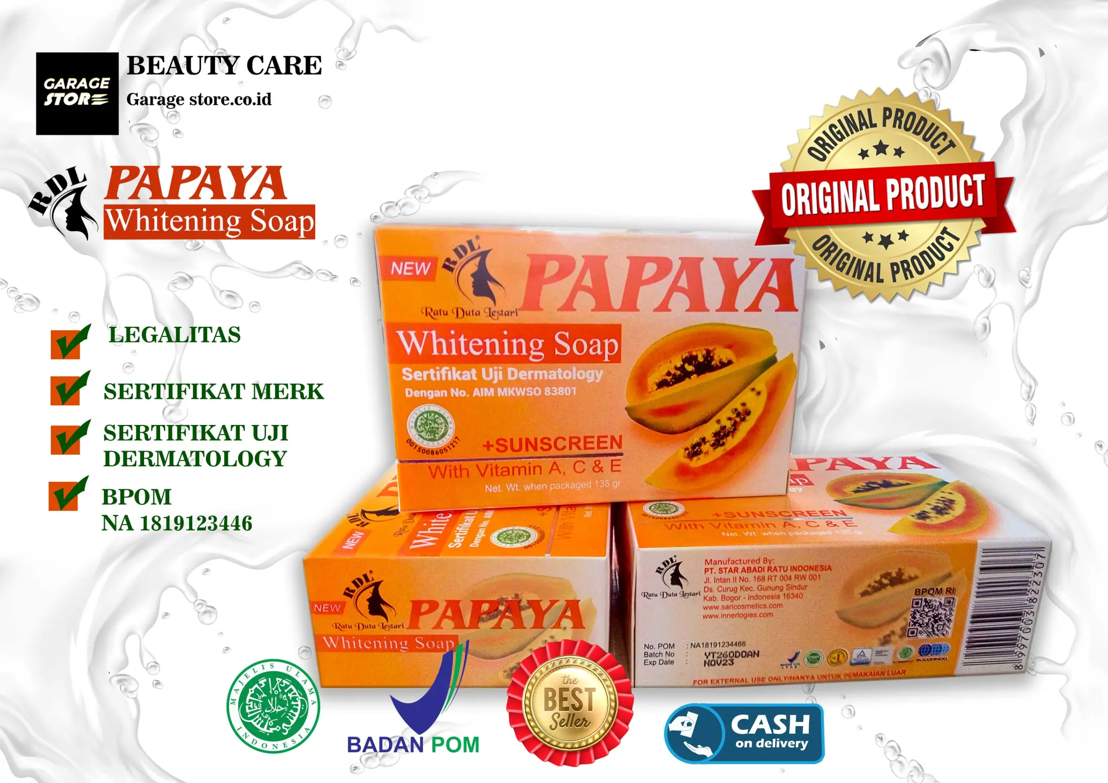 Sabun Papaya Paket Hemat Isi 5 Pcs Rdl 135 Gram 100 Original Lisensi Bpom Lazada Indonesia