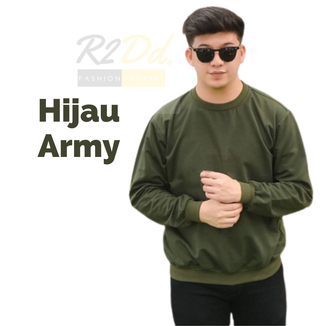 crewneck hijau army