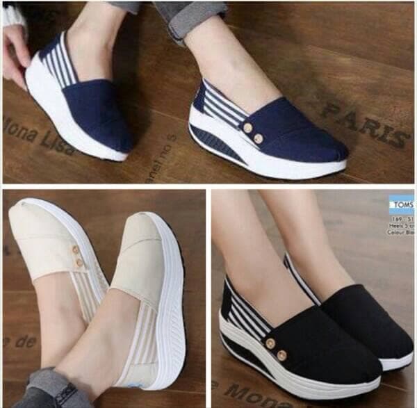 Terbaru 2020 Model Branded Wedges Casual Perempuan Mewah Import Murah Santai Termurah Remaja Impor Ori Pesta Korea Original Mahal Cewek Sepatu Kets Slip On Wedges Kancing Jl367 Lazada Indonesia