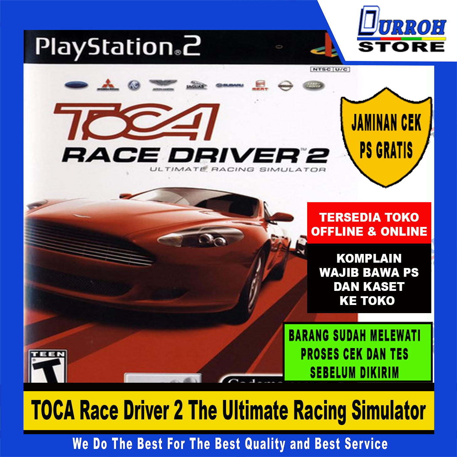 KASET DVD GAME PS 2 TOCA Race Driver 2 The Ultimate Racing Simulator Harga 9,000 rupiah*Gratis Ongkir