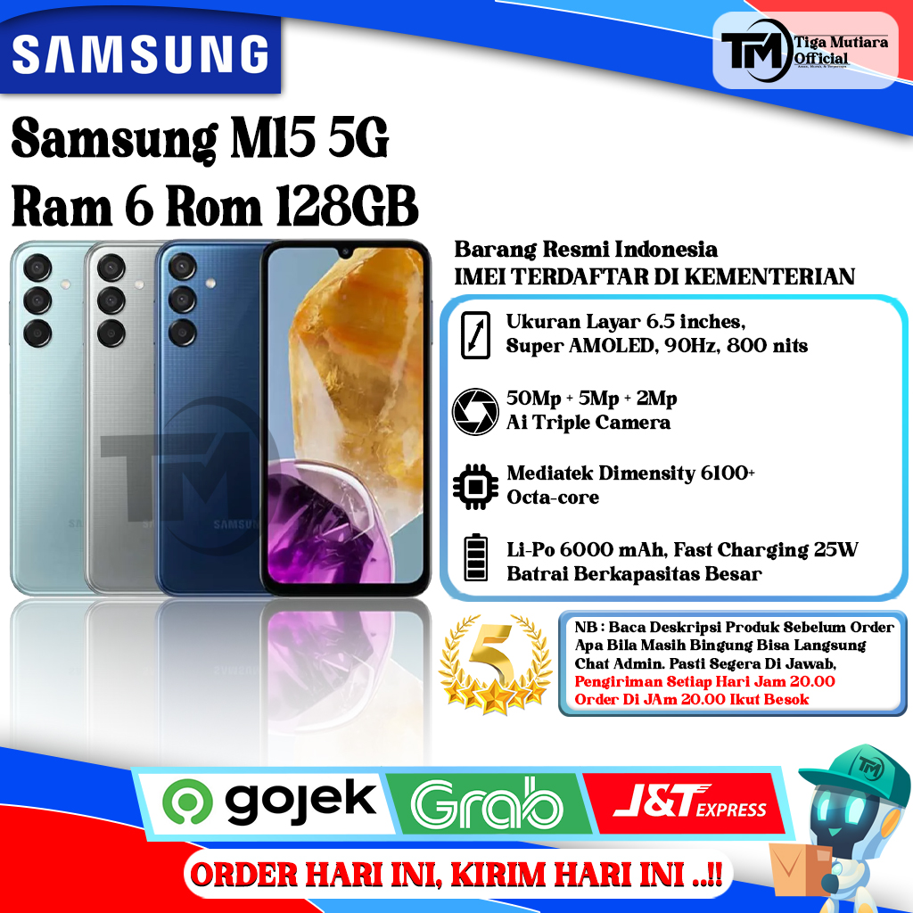 Samsung M15 5G Ram 6 Rom 128GB Giá 2,350,000 Đồng*Miễn phí vận chuyển