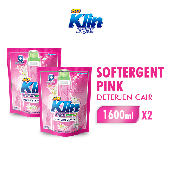 SOKLIN Deterjen Cair Soft 1600ML X 2 Harga 48,700 rupiah*Gratis Ongkir