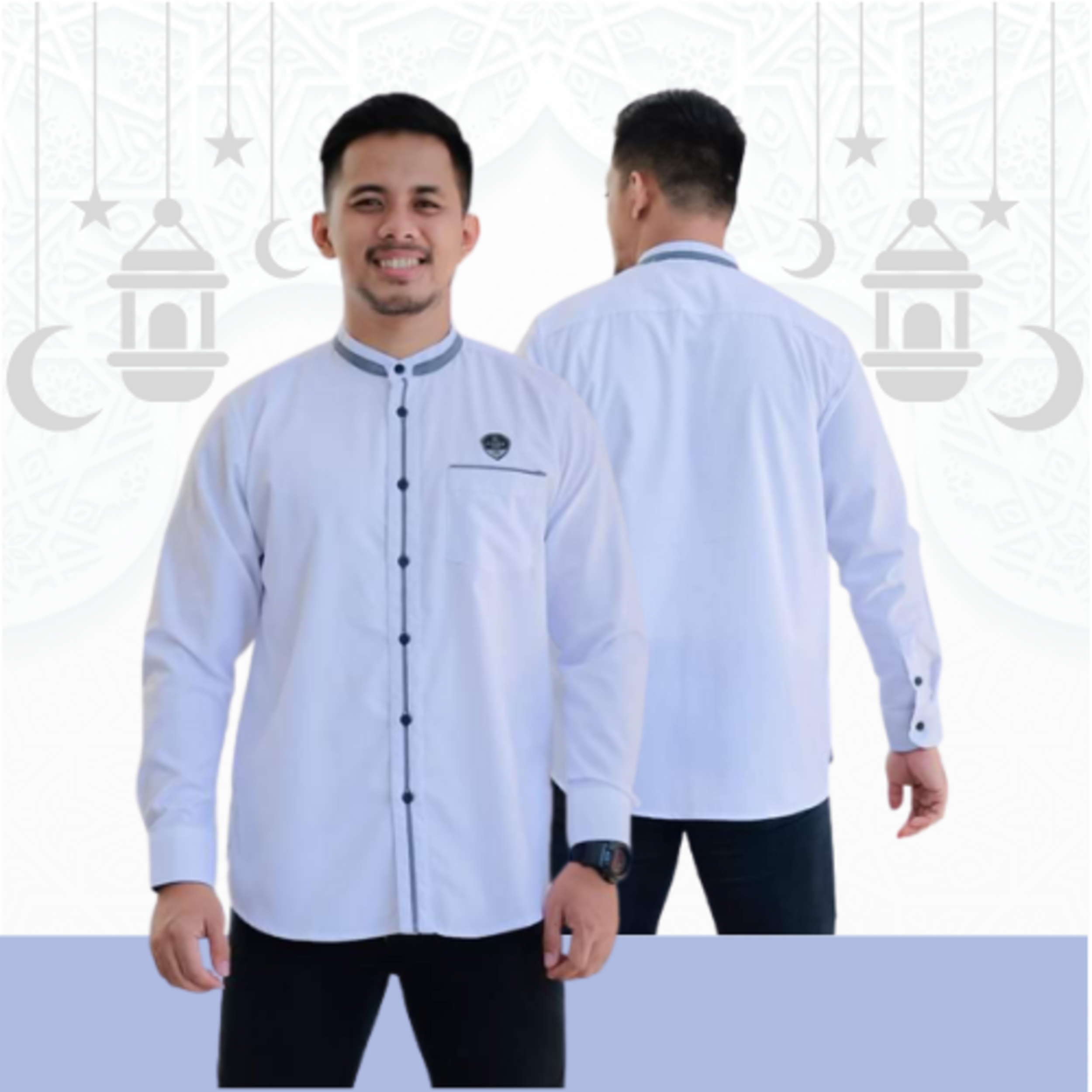 Koko Putih Lengan Panjang Pria Dewasa - Koko Terbaru - Baju Muslim Pria - Busana Muslim Pria Dewasa