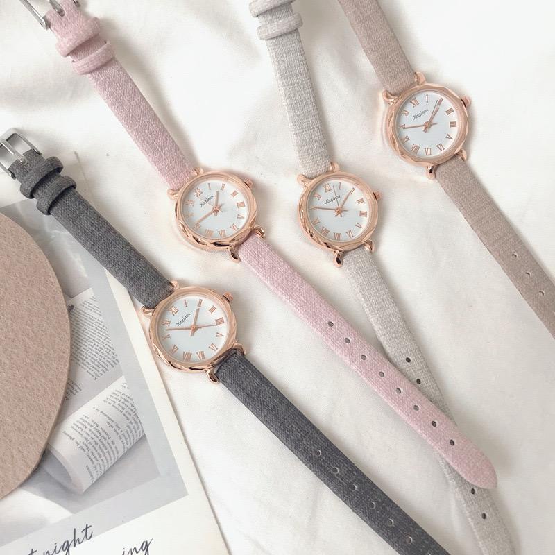 	 Axnat Jam Tangan Quartz Strap Pu Analog Casual Gaya Retro Wanita Persegi Watch Korean Fashion Body B 	