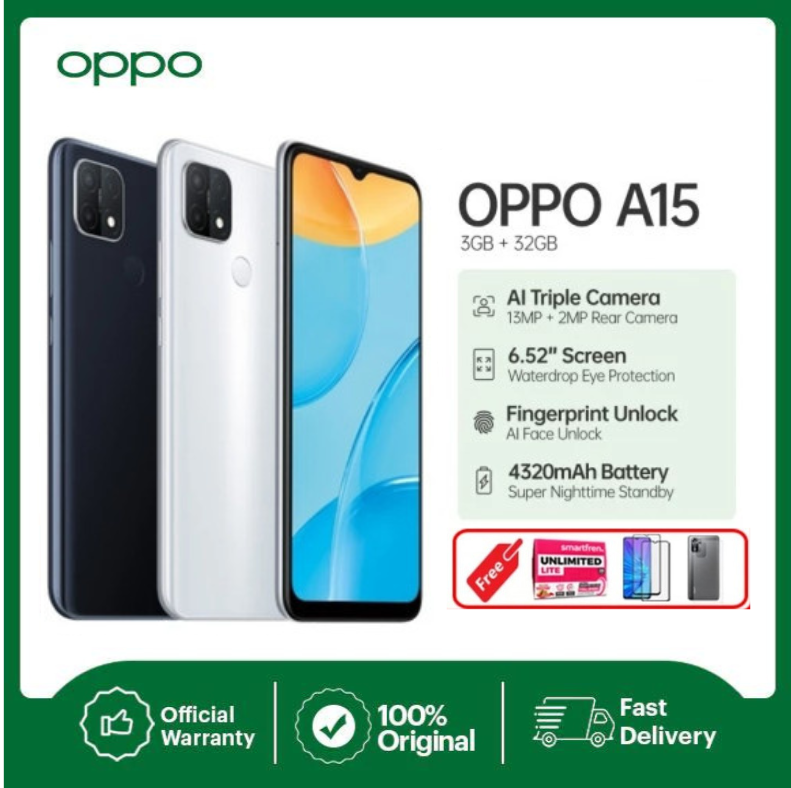 HP OPPO A15 3/32 GB - OPPO A 15 RAM 3GB INTERNAL 32GB - GARANSI Harga  950,000 Ringgit*Penghantaran Percuma
