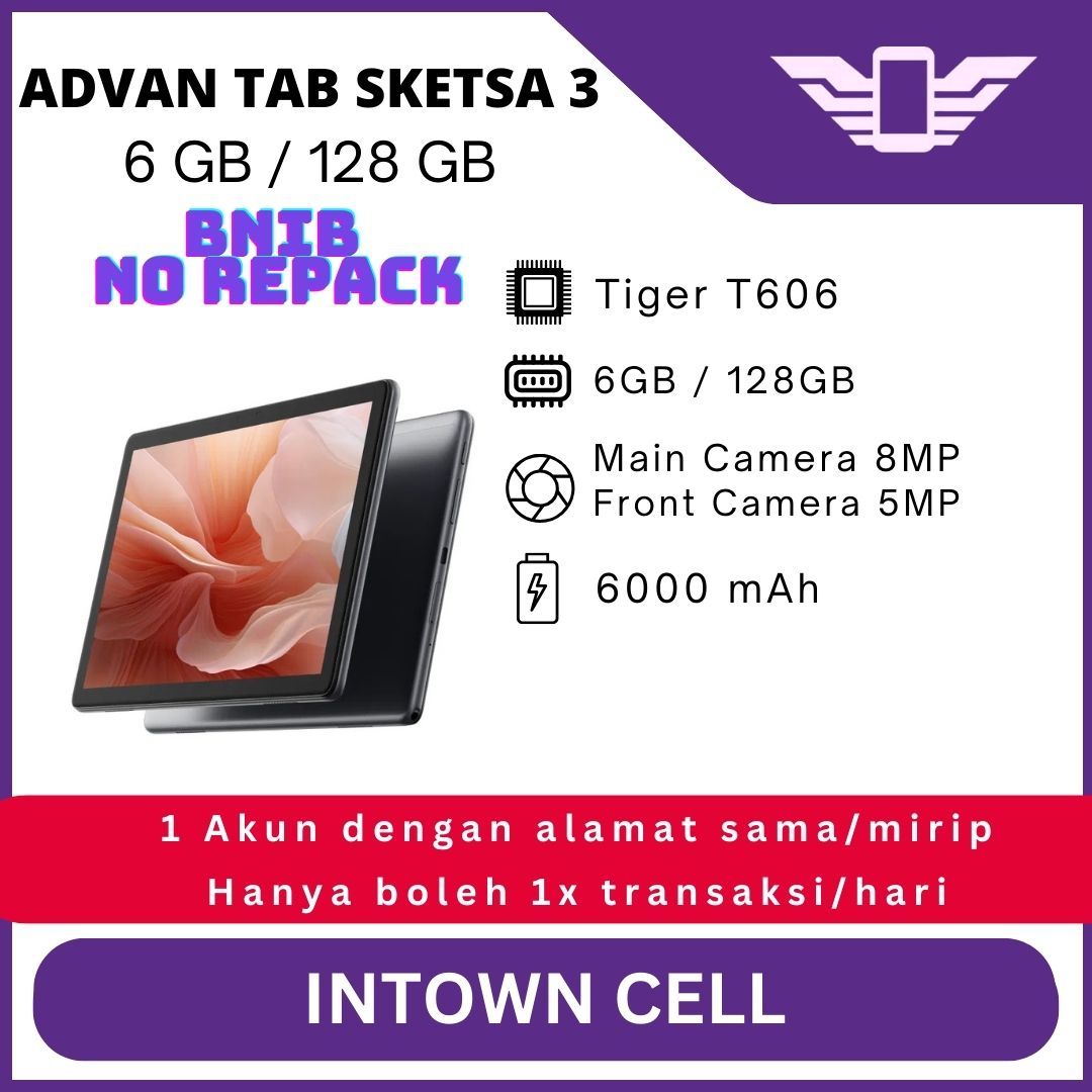 ADVAN TAB SKETSA 3 6/128 - GARANSI RESMI Harga  2,200,000 Ringgit*Penghantaran Percuma