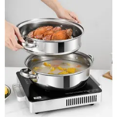 【Zen】multipurpose steamed stainless steel 2 layer steamer pot
