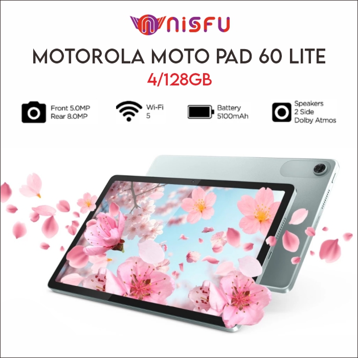 Motopad 60 Lite - 4Gb/128Gb - Helio G85 - 10.1 Inch - 400Nits - Dolby Atmos - 5100Mah Official Warranty Harga 1,845,000 rupiah*Gratis Ongkir