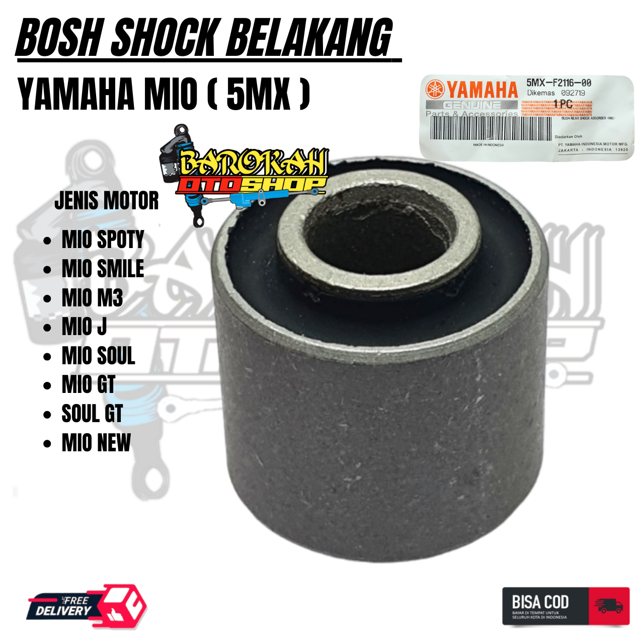 Bosh shock Belakang Mio J/Mio sporty/Mio M3/Mio soul / soul GT/xride 115 Harga 5,000 rupiah*Gratis Ongkir