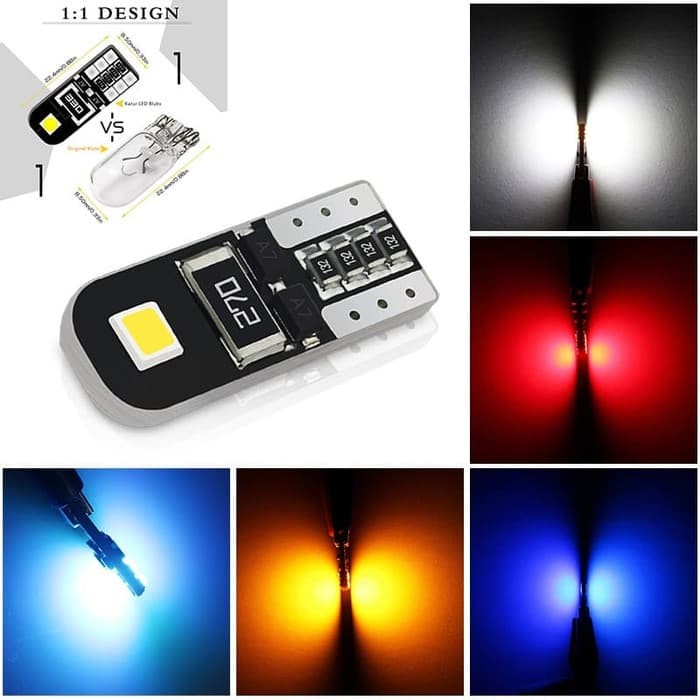 Lampu LED T10 W5W CANbus Black 2 Sisi ERROR Free Super Bright Super Terang Harga 4,990 rupiah*Gratis Ongkir