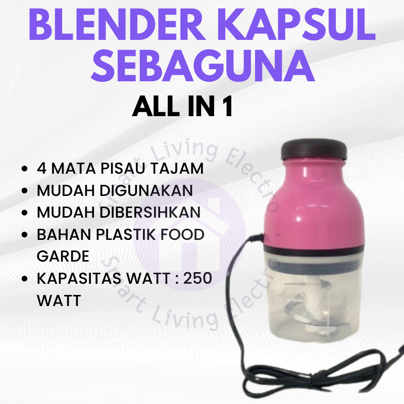 Multi-Purpose Capsule Blender Plastic Meat Chopper Multifunctional 250Watt Electric Meat Grinder