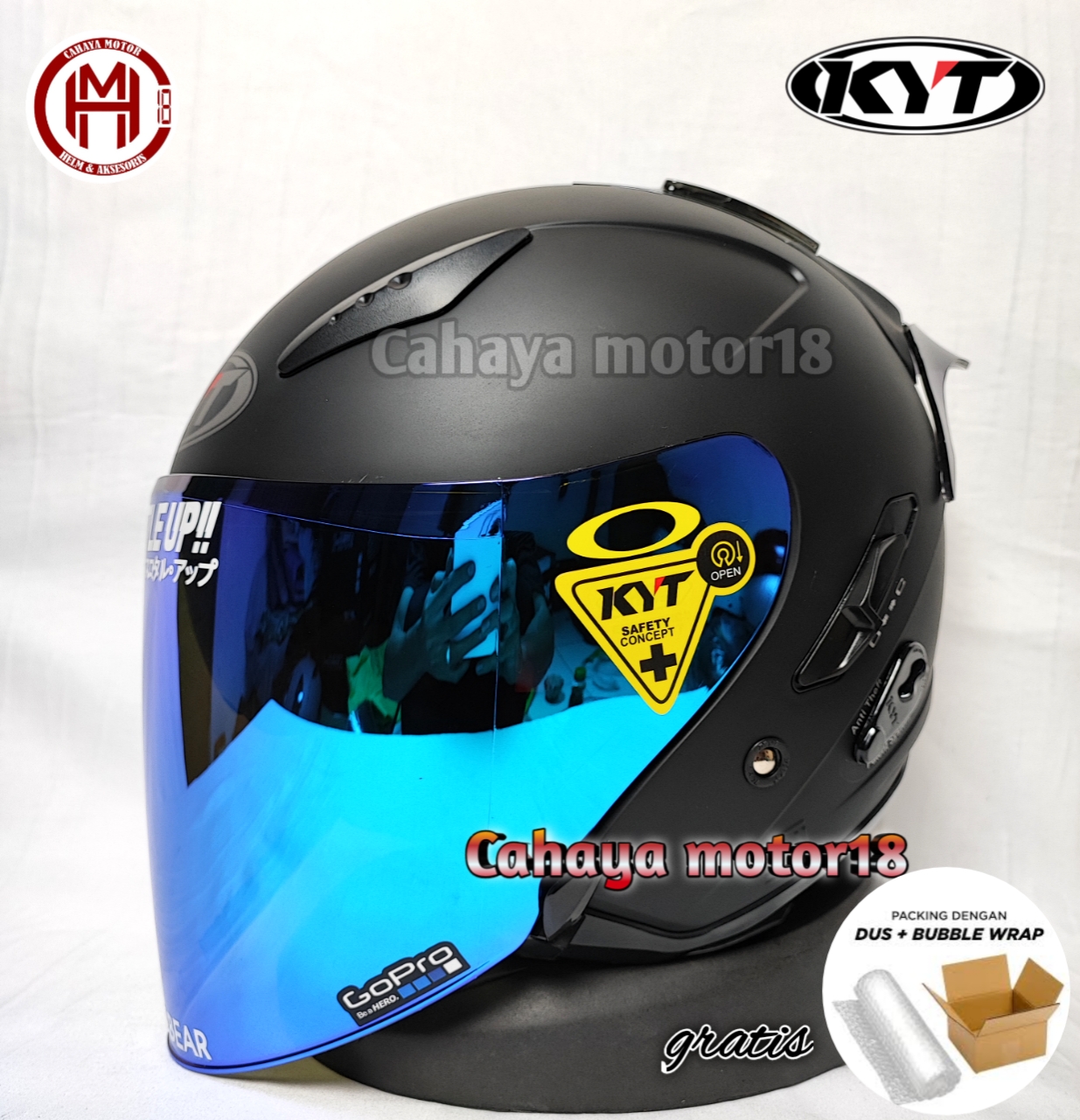 HELM KYT GALAXY FLAT R BLACK DOFT|HITAM DOP PAKET GANTENG Harga  470,000 Ringgit*Penghantaran Percuma