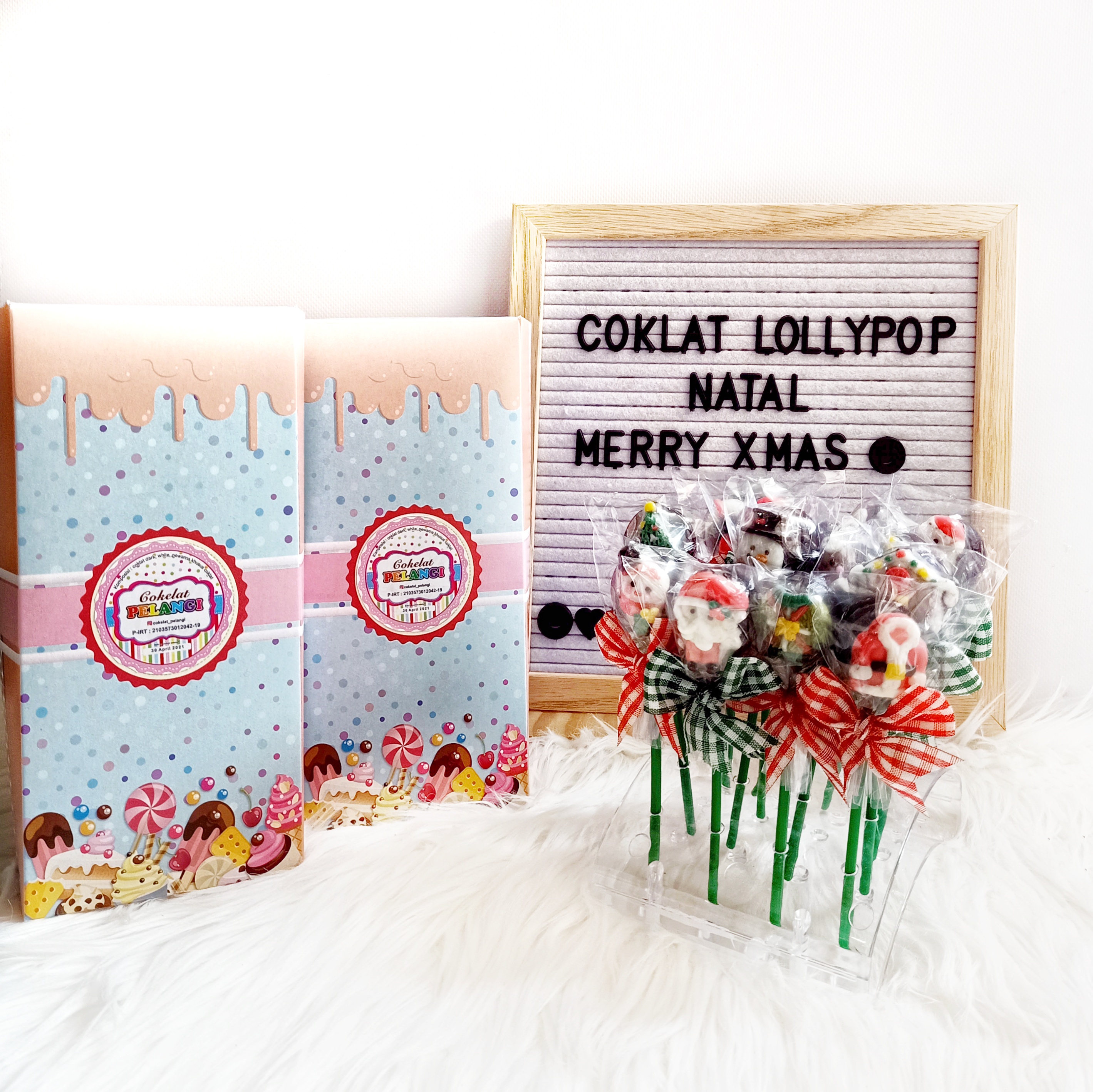 Coklat Stik Lollipop coklat karakter natal random isi 50 untuk goodiebag sekolah minggu hampers natal…