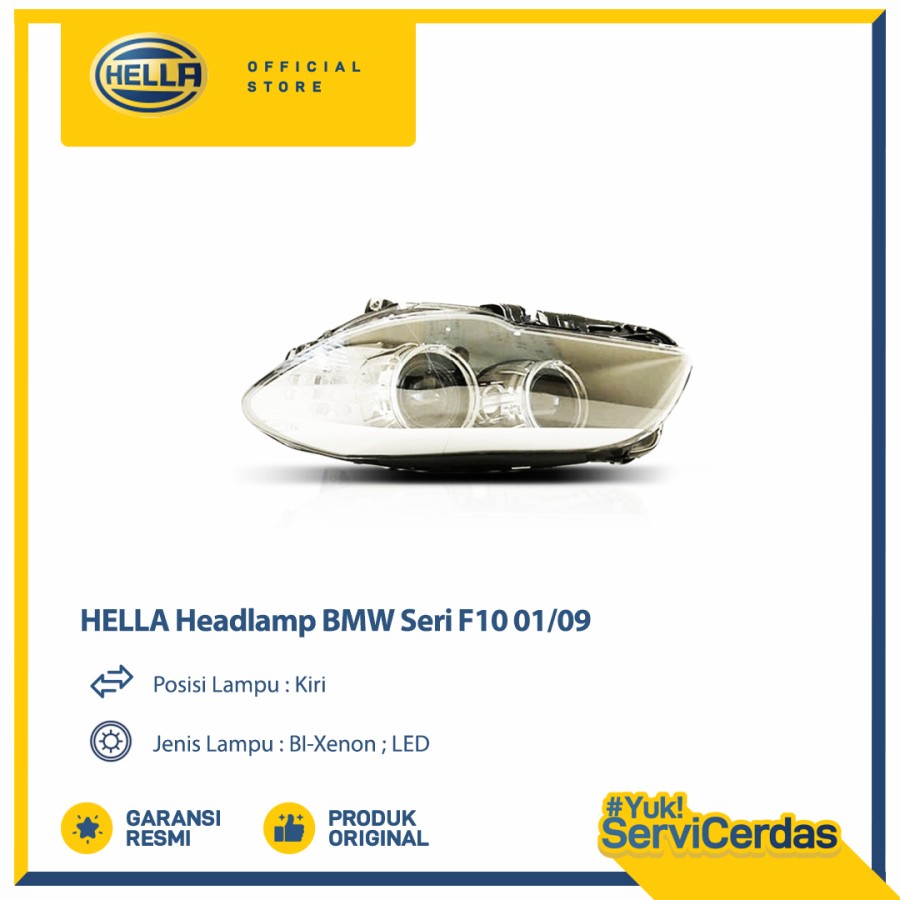 Headlamp Mobil Hella BMW Seri F10 01/09 (Kiri) Xenon - Lampu Depan Harga 14,400,000 rupiah*Gratis Ongkir