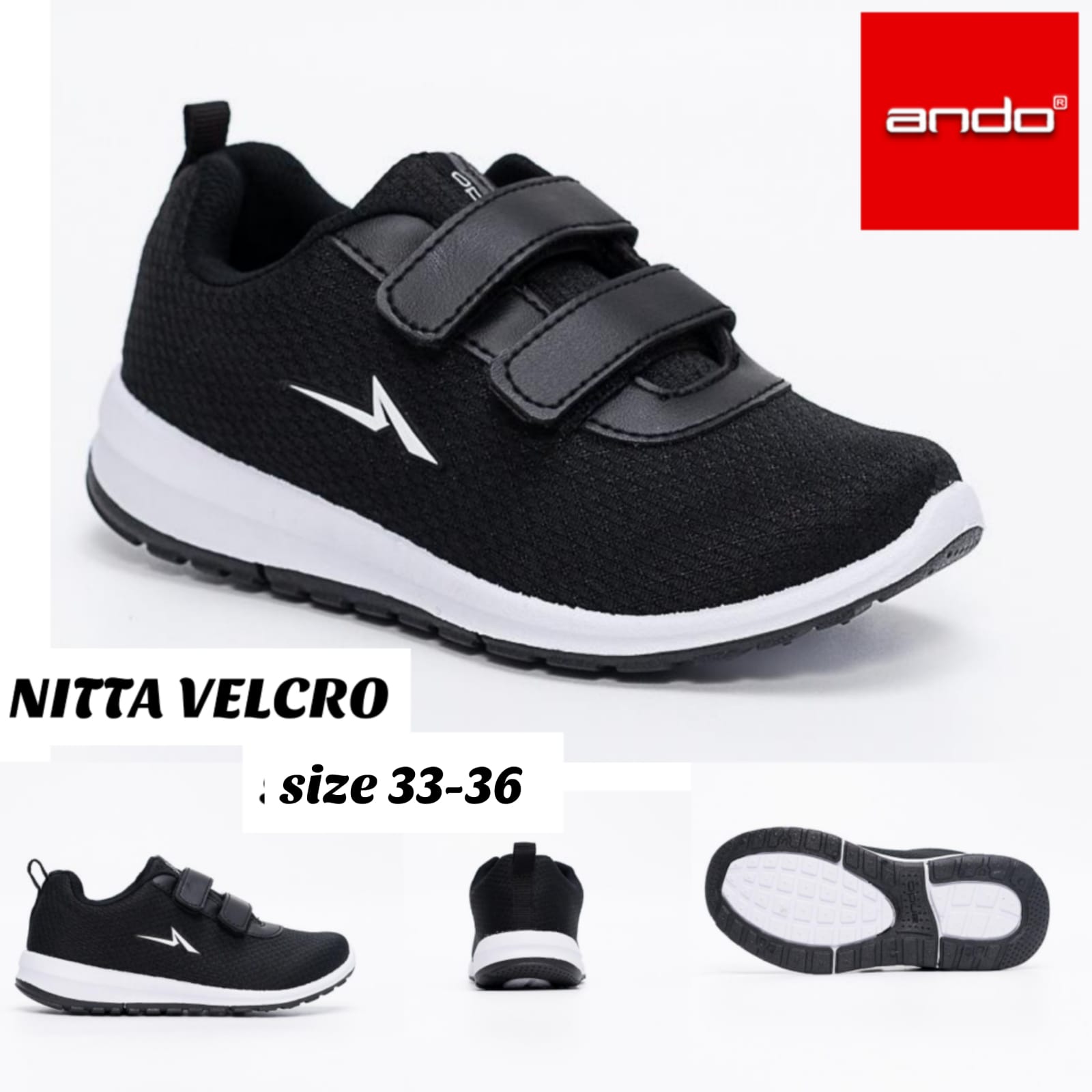 SEPATU ANDO SIP 36 VELCRO SIZE 29-36 BISA BAYAR DI TEMPAT COD