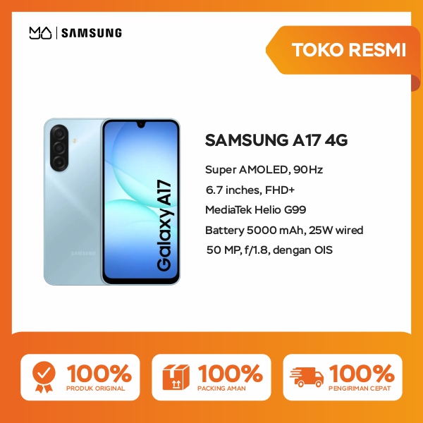 Samsung Galaxy A17 8/128Gb [Helio G99, Super Amoled + 90Hz Refresh Rate, 5,000Mah] - Official Warranty Harga 2,999,000 rupiah*Gratis Ongkir