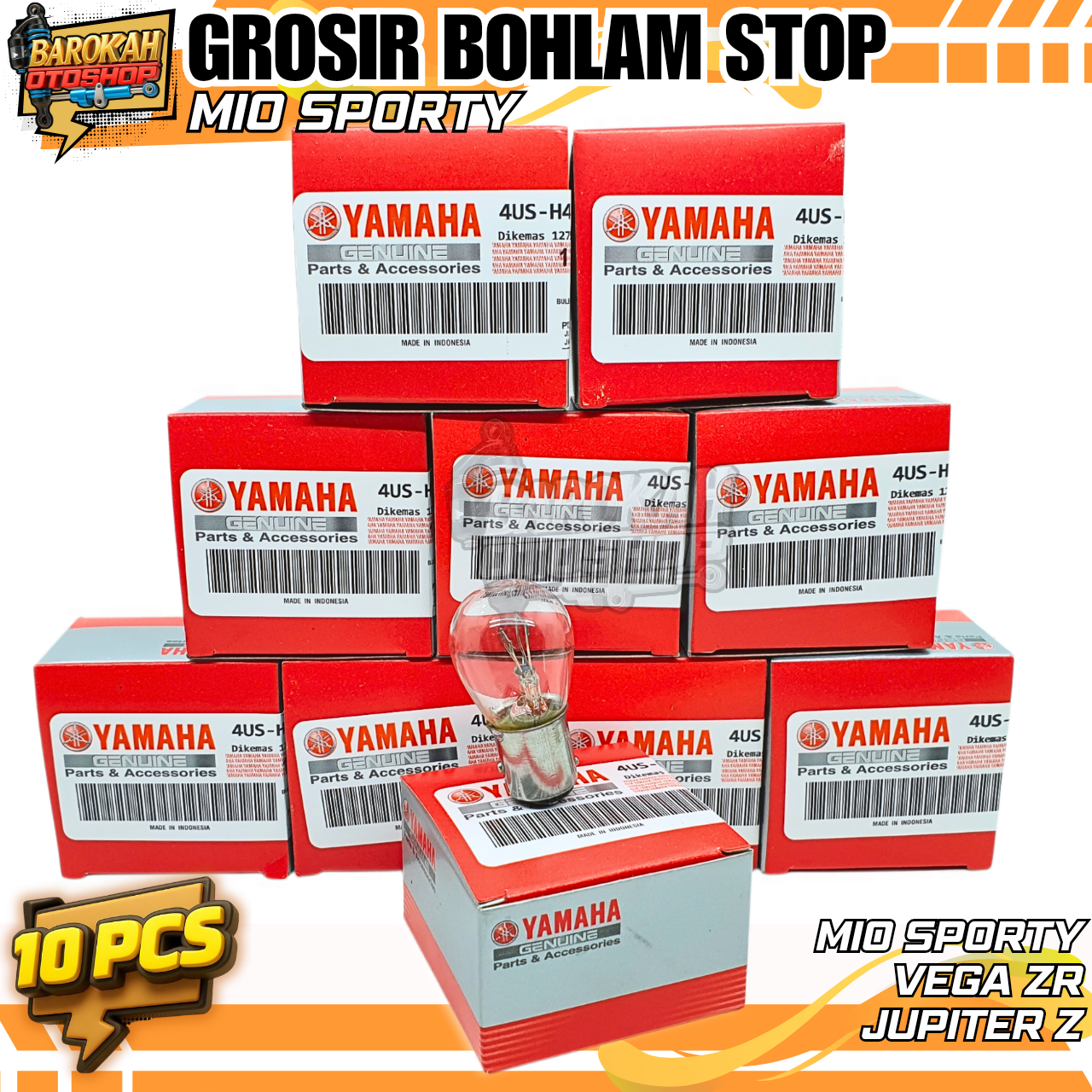 Wholesale/Mio rear stop bulb [10 PCs] mi J/Mio sporty/Mio M3/xride/Mio smiel / soul GT Harga 22,500 rupiah*Gratis Ongkir