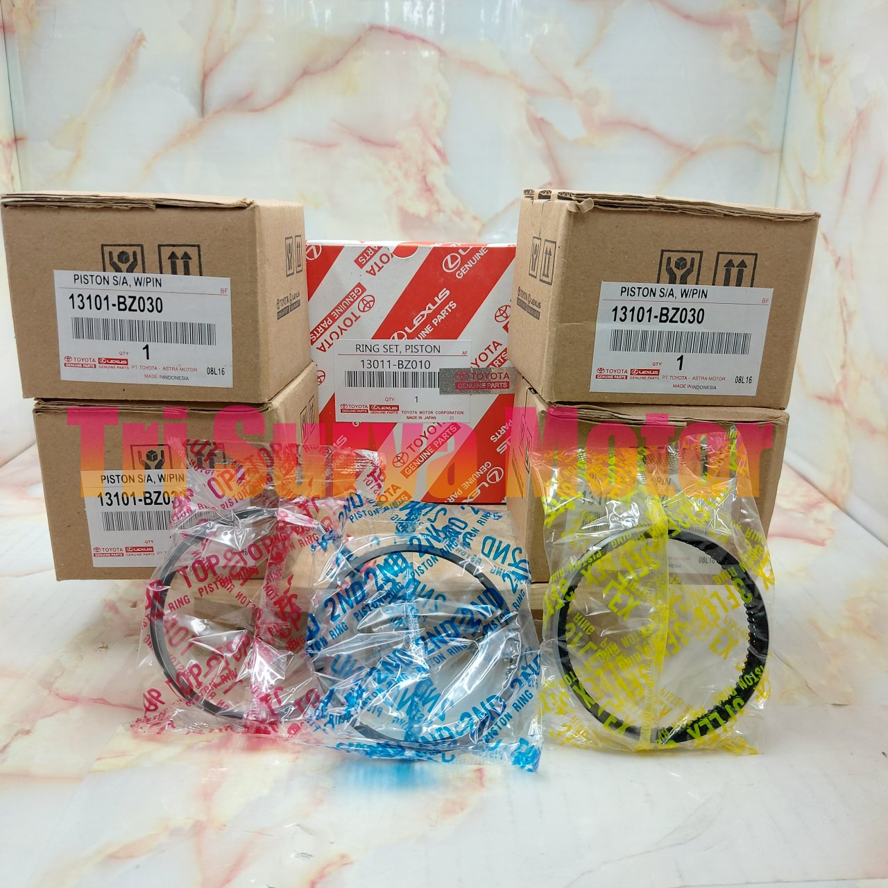 PISTON ASSY SEHER SET+RING PISTON 1SET STD-50 AVANZA NON VVTI/XENIA ORI Harga 700,000 rupiah*Gratis Ongkir