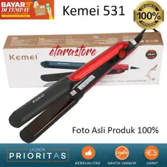 TERMURAH SE LAZADAA Catokan KEMEI KM 531 Catok rambut Lurus temperatur suhu ionic Elektric Straightener Profesional Catok - HITAM