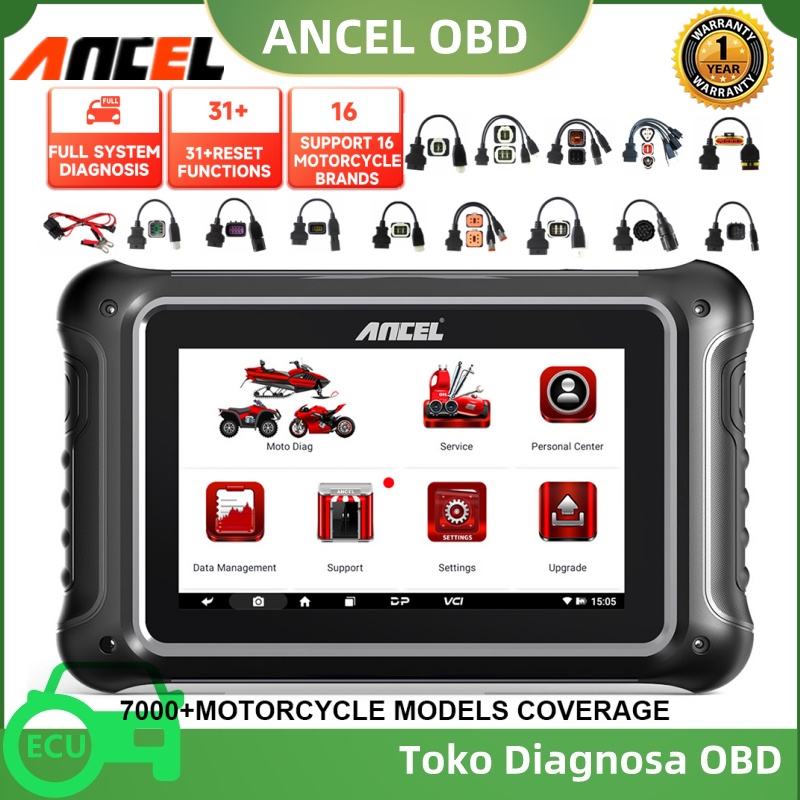 ANCEL MT700 PRO Motorcycle OBD2 Scanner Full System Motorcycle Scanner Tools Support Idle Adjustment ECU Coding 31+ Reset Functions Motorcycle Fault Code Diagnostic Scan Tool Harga 10,409,000 rupiah*Gratis Ongkir