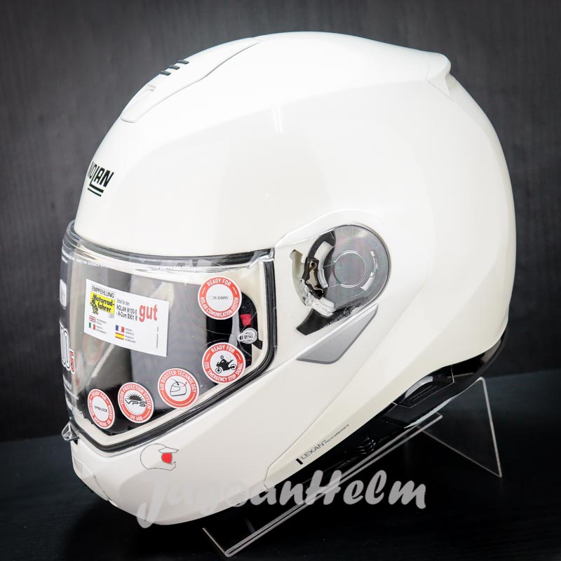 NOLAN HELM N100-5 CLASSIC N-COM 005 | METAL WHITE | N1005 MODULAR Harga 6,726,000 rupiah*Gratis Ongkir