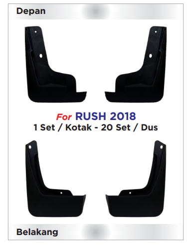 DNY MG KARPET LUMPUR /MUDGUARD for RUSH isi 4 pcs Harga  150,000 Ringgit*Penghantaran Percuma