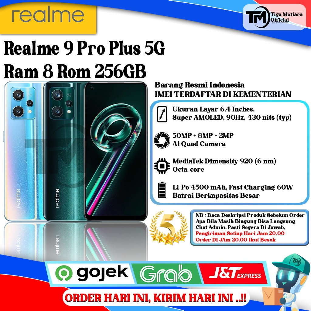 Realme 9 Pro Plus 5G Ram 8 Rom 256GB Harga 3,000,000 rupiah*Gratis Ongkir
