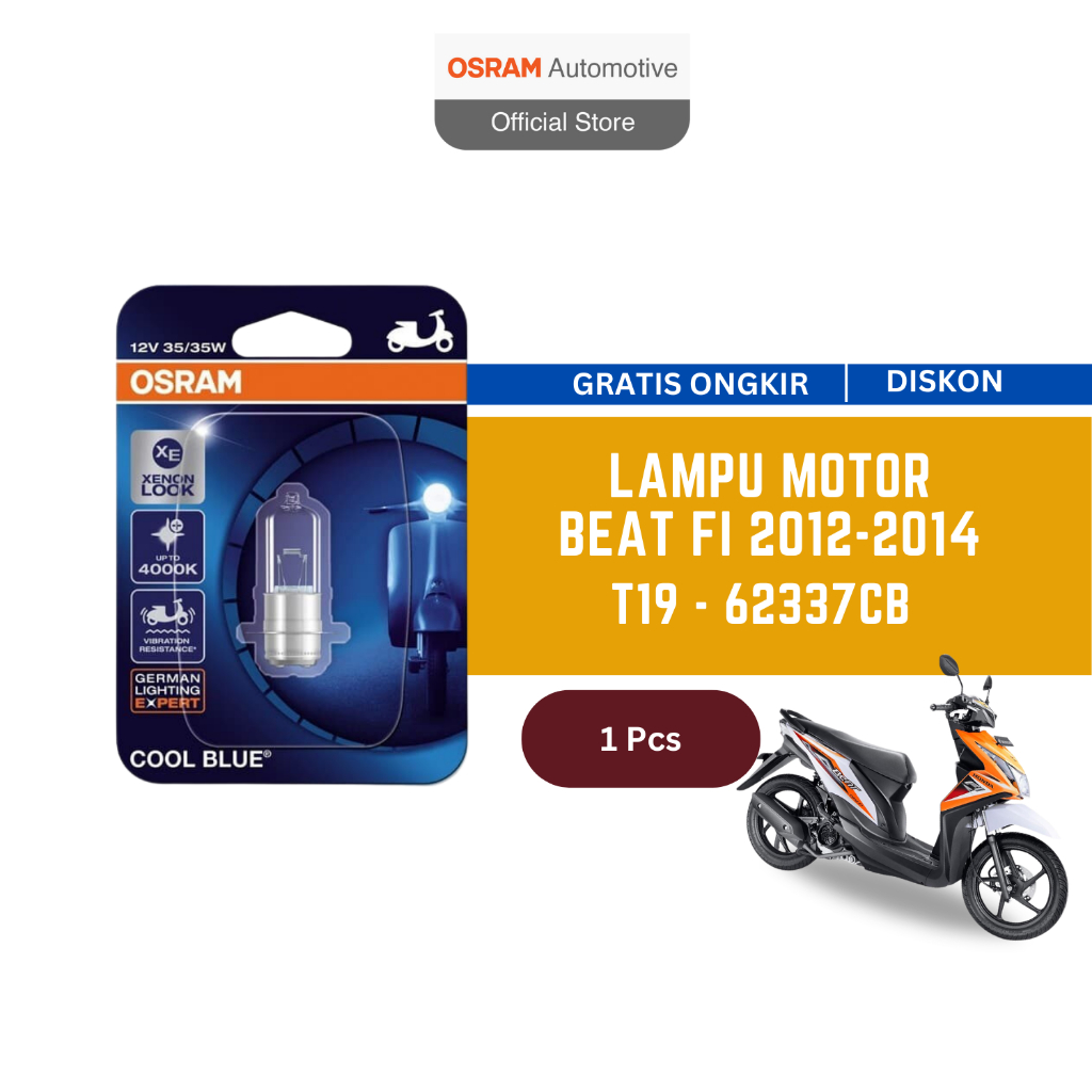 Osram Lampu Depan Motor Honda Beat Fi 2012 - 2014 62337CB Harga 20,700 rupiah*Gratis Ongkir