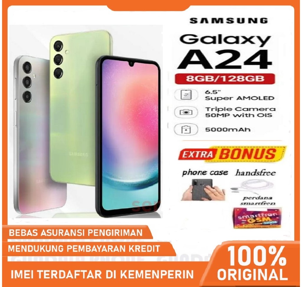 SAMSUNG A24 RAM 8 GB ROM 128 GB Tripple Camera 50MP With OIS - Garansi Harga 2,050,000 rupiah*Gratis Ongkir
