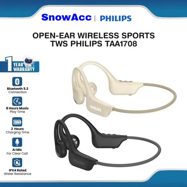 Philips TAA1708 Open Wireless Stereo Bluetooth Earphone Bluetooth