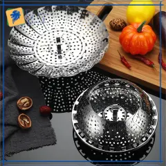 Flexible flower shape steamer tray stainless multifunctional retractable foldable food steamer multipurpose steamer tray flower style food steamer