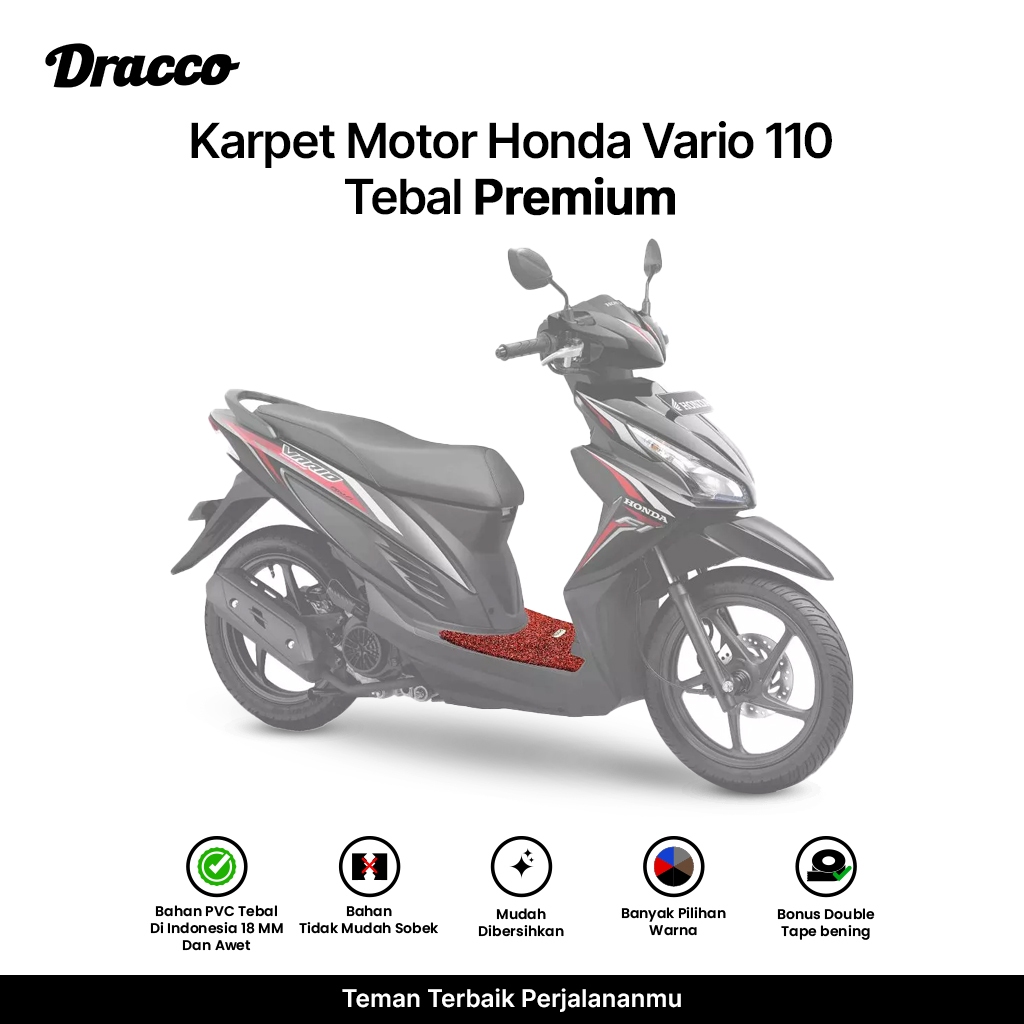 Dracco Vario 110 Motorbike Carpet, 18 mm Thick, Premium Motorbike Accessories Harga 58,900 rupiah*Gratis Ongkir