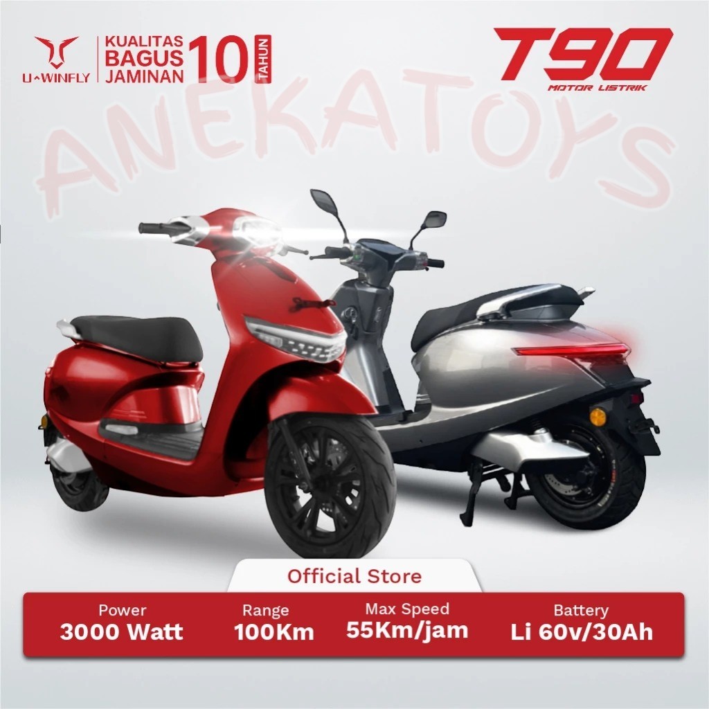 Uwinfly T90 Lithium 60V/30Ah Electric Motorcycle with 3000 Watt Power Harga 12,700,000 rupiah*Gratis Ongkir