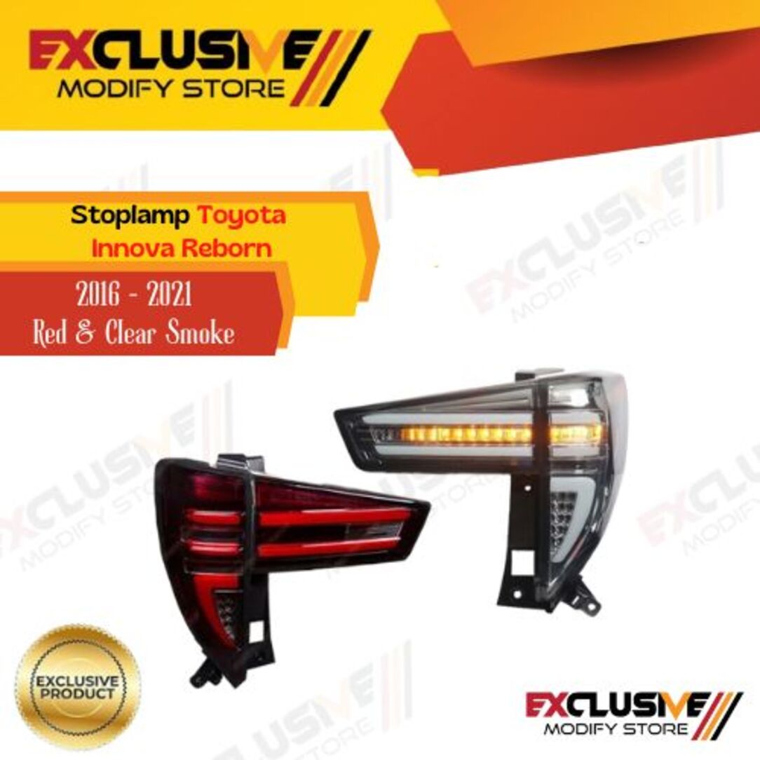 Stoplamp Toyota Innova reborn 2016-2021 sonar style red & Clear Smoke-Red Harga 3,850,000 rupiah*Gratis Ongkir