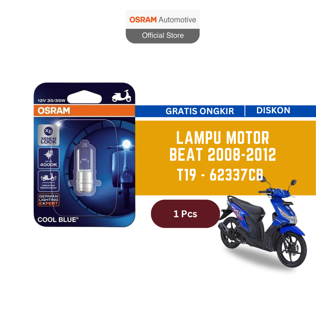 Osram Lampu Depan Motor Honda Beat 2008 - 2012 62337CB Harga 20,700 Ringgit*Penghantaran Percuma
